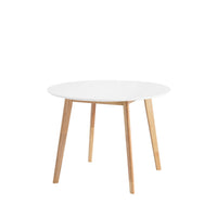 Mesa MONNA 100 Redonda Fija Blanco/Roble