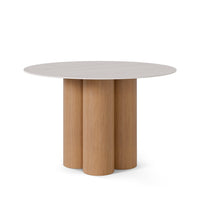 Mesa TRACY 120 Redonda Efecto Travertino