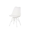 Silla KENDRA, en blanco, vista en perspectiva