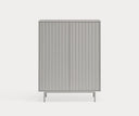 Mueble auxiliar alto SIERRA de 97 cm con 2 puertas y 2 cajones, en gris – Teulat