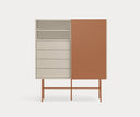 Mueble auxiliar alto NUBE de 120 cm con 1 puerta corredera y 4 cajones – Teulat
