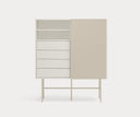 Mueble auxiliar alto NUBE de 120 cm con 1 puerta corredera y 4 cajones – Teulat