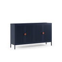Aparador SAYLA de 160 cm con 4 puertas, en azul oscuro, vista en tres cuartos