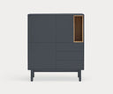 Mueble auxiliar alto CORVO de 100 cm con 3 puertas y 3 cajones, en antracita – Teulat