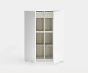 Mueble auxiliar alto DORIC de 91 cm con 2 puertas y 2 cajones, en blanco – Teulat