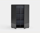 Mueble auxiliar alto DORIC de 91 cm con 2 puertas y 2 cajones, en negro – Teulat