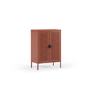 Mueble auxiliar SAYLA de 70 cm con 2 puertas, en terracota, vista en tres cuartos
