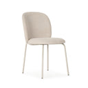 Silla DAIA tapizada en beige con patas beige de metal