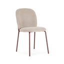 Silla DAIA tapizada en beige con patas terracota de metal