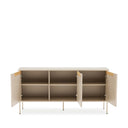 Aparador Bergen de 152 cm con tres puertas, vista en perspectiva