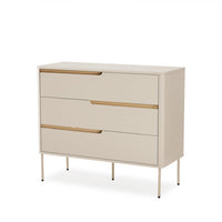 Cómoda Bergen beige de 3 cajones