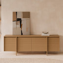 Mueble TV PACIFIC de 180 cm con 4 puertas, visto de cerca en el salón