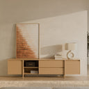 Mueble TV PACIFIC de 240 cm con puertas y cajones, visto de cerca en el salón