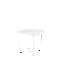 Mesa auxiliar redonda DAVE de Ø 60 cm en blanco