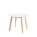 Mesa MONNA 100 Redonda Fija Blanco/Roble | MB Mobles