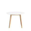 Mesa MONNA 100 Redonda Fija Blanco/Roble | MB Mobles
