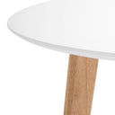 Mesa MONNA 100 Redonda Fija Blanco/Roble | MB Mobles