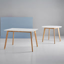 Mesa MARIE 140 Fija Blanco/Roble | MB Mobles