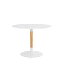 Mesa MIRA 120 Redonda Fija Blanco/Roble | MB Mobles