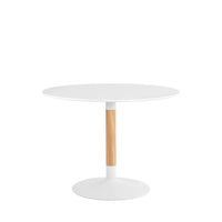 Mesa MIRA 120 Redonda Fija Blanco/Roble