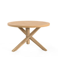 Mesa MINERVA Redonda Roble con Aspa de Madera