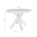 Croquis de medidas — Mesa BEVERLY de 100 cm