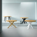 Mesa AMANDA Redonda Fija Roble/Negro | MB Mobles