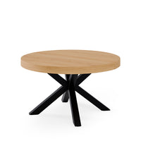 Mesa MILDRED Redonda Extensible Roble/Negro