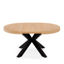 Mesa MILDRED Redonda Extensible Roble/Negro | MB Mobles