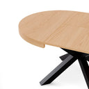 Mesa MILDRED Redonda Extensible Roble/Negro | MB Mobles