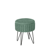 Puff ETHAN verde menta de Ø37 cm con almacenaje dentro