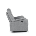 Sillón relax KASUMI manual, eléctrico o Power Lift, en gris claro, versión 1 motor, vista lateral con la botonera
