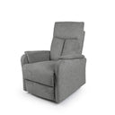 Sillón relax KASUMI manual, eléctrico o Power Lift, en gris oscuro, versión 1 motor, vista en tres cuartos