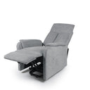 Sillón relax KASUMI manual, eléctrico o Power Lift, en gris claro, versión Power Lift, reclinado