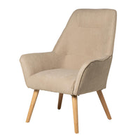 Butaca BRUGES de respaldo alto con patas de madera