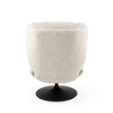 Butaca giratoria INDIANA con reposapiés y base de disco, en beige, vista trasera
