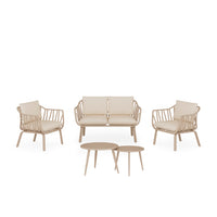 Conjunto de jardín MIKONOS (sofá + 2 sillones + 2 mesas de centro)