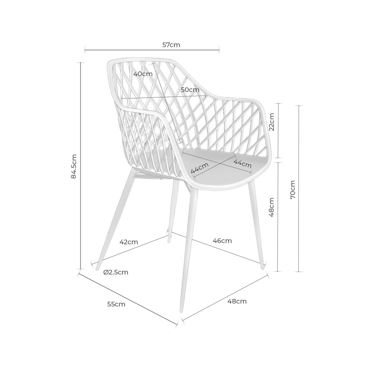 Medidas de Silla CHARLOTTE