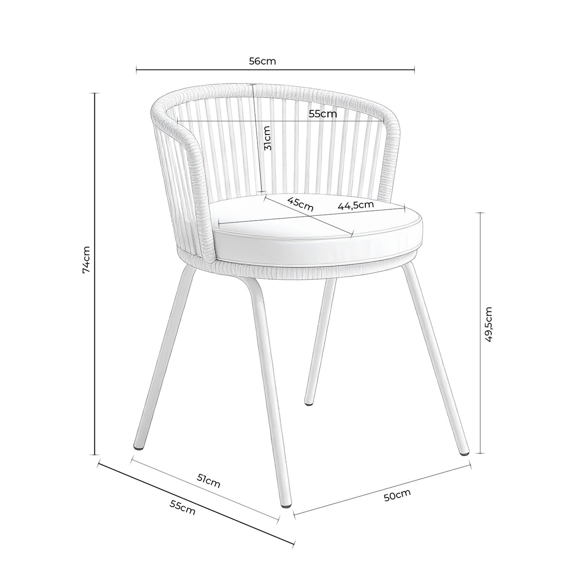 Medidas de Silla VILMA