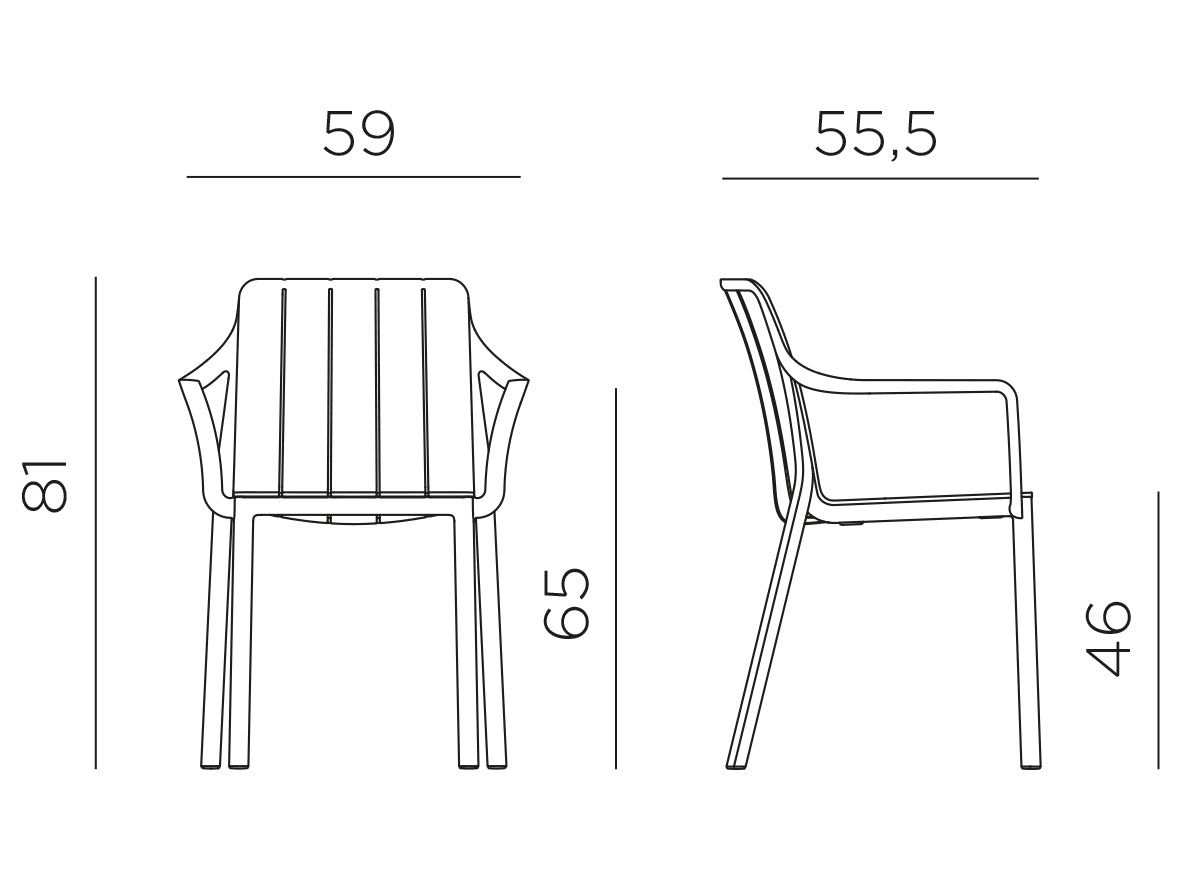 Medidas de Sillón Tiberina