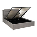 Cama canapé abatible OLMO en gris, vista lateral