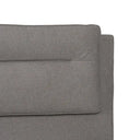 Detalle del cabecero alto de la cama canapé OLMO en gris