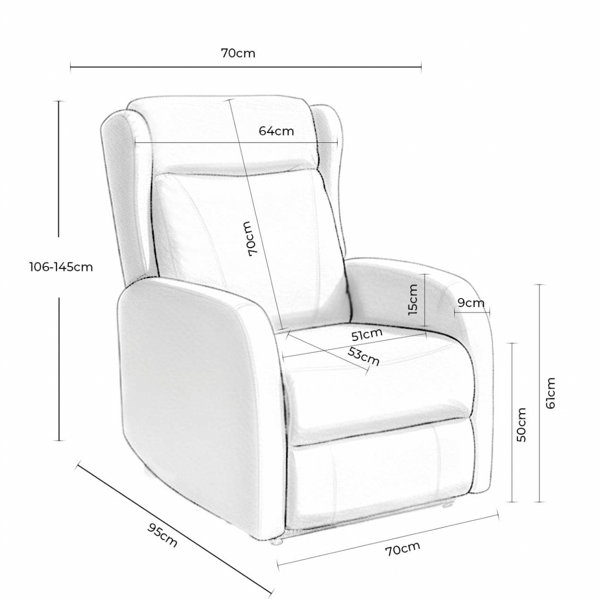 Medidas de Sillón Saori