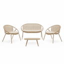 Conjunto de jardín IBIZA (sofá + 2 sillones + mesa de centro) | MB Mobles