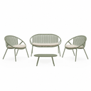 Conjunto de jardín IBIZA (sofá + 2 sillones + mesa de centro) | MB Mobles