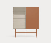 Mueble auxiliar alto NUBE de 120 cm con 1 puerta corredera y 4 cajones – Teulat