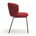 Silla tapizada ADD con patas negras, en caldera, vista lateral – Teulat