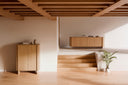 Aparador SIDNEY de 200 cm con 4 puertas, en un salón