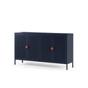 Aparador SAYLA de 160 cm con 4 puertas, en azul oscuro, vista lateral