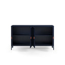 Aparador SAYLA de 160 cm con 4 puertas, en azul oscuro, con las puertas abiertas